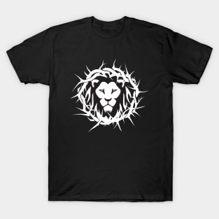 Lion of Judah, Crown of Thorns Christian Design T-Shirt